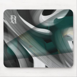 Mousepad Trend Abstrakt Art Black White Grönt Musmatta