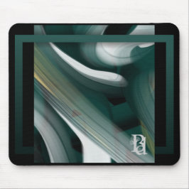 Mousepad Trend Abstrakt Art Black White Grönt Musmatta