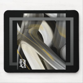 Mousepad Trend Abstrakt Art Black White Guld Musmatta