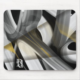 Mousepad Trend Abstrakt Art Black White Guld Musmatta