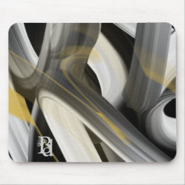 Mousepad Trend Abstrakt Konst Svart Vitt Guld Musmatta