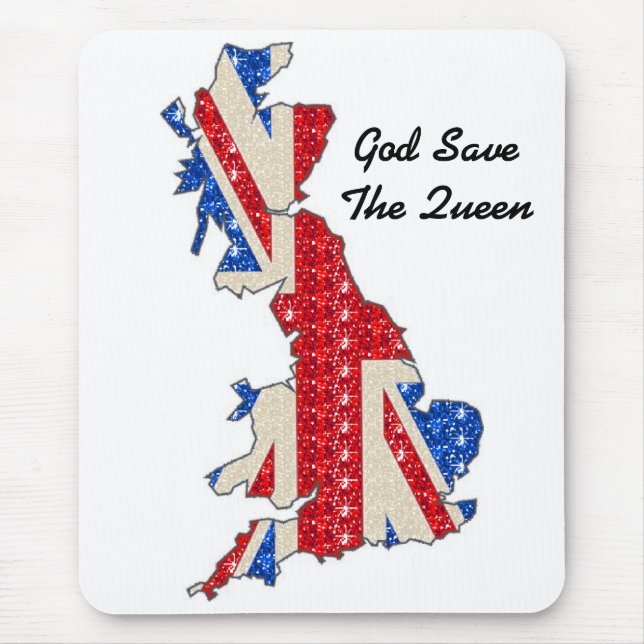 Mousepad UK Flagga God Spara The Queen Musmatta (Framsidan)