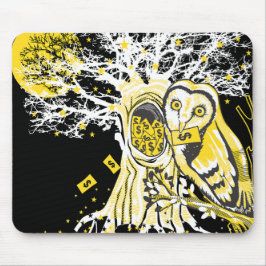Mousepad – Urban Tree Owl & Wealth Surreal Pop-Art Musmatta
