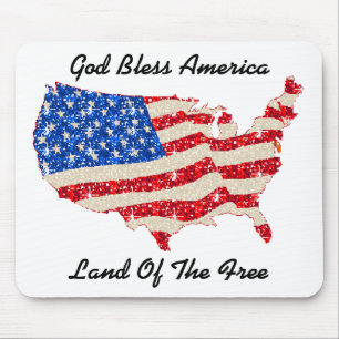 Mousepad USA flagga Välsigna dig Amerika Musmatta