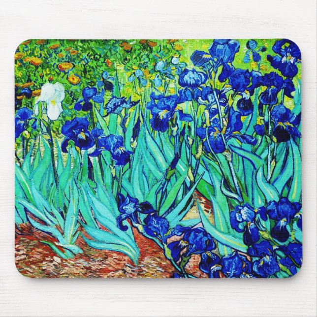 Mousepad Vintage Art Irises Musmatta (Framsidan)