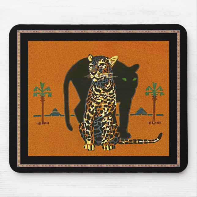 Mousepad Vintage Art Leopard Musmatta (Framsidan)