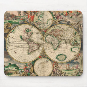 Mousepad Vintage World Map 1689 Musmatta