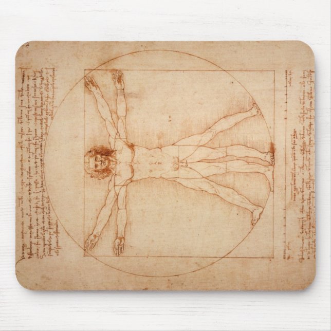 Mousepad Vitruvian Man av Leonardo da Vinci Musmatta (Framsidan)