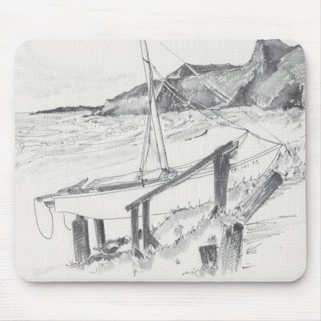 Mousepad Watercolor Sketch ’Crystal Cove’ Musmatta (Framsidan)
