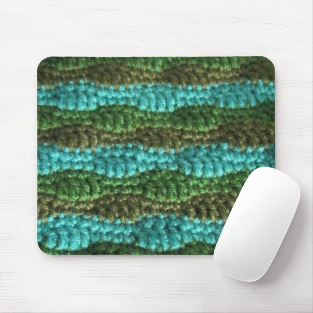 Mousepad - Wave Mönster i Gröntar Musmatta (Med mus)