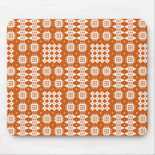 Mousepad: Welsh Tapestry Mönster, Brick Red, White Musmatta