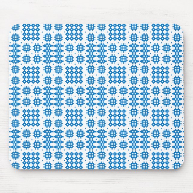 Mousepad: Welsh Tapestry Mönster, Bright Blue Musmatta (Framsidan)