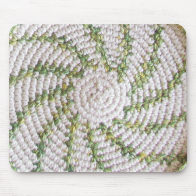 Mousepad - White och Grönt Spiral Musmatta (Framsidan)