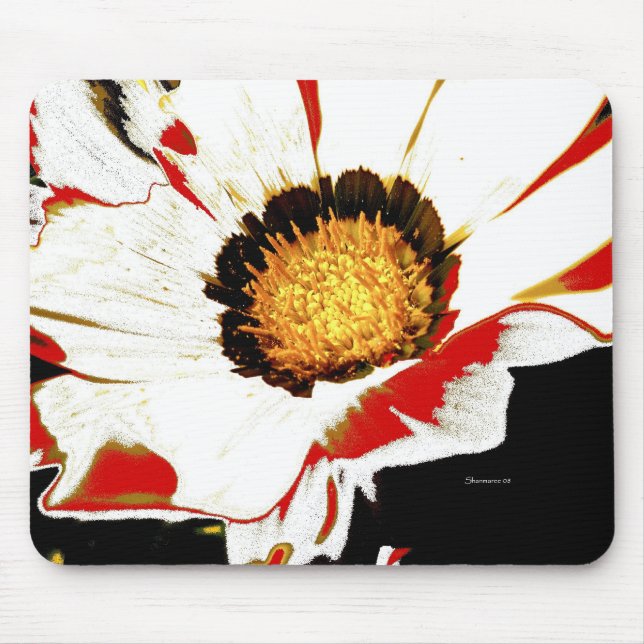Mousepad White Red Flower Musmatta (Framsidan)
