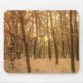 Mousepad Winter Forest Snö och Light Musmatta