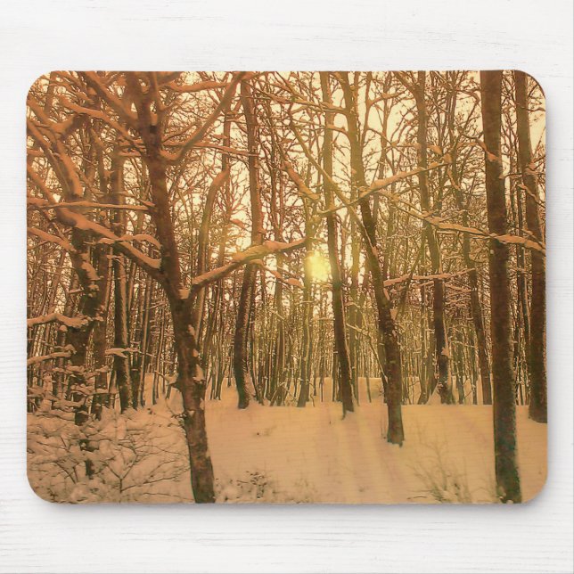 Mousepad Winter Forest Snö och Light Musmatta (Framsidan)