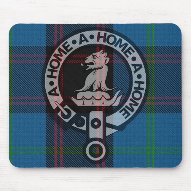 Mousepad with Clan Home Crest and Ancient Tartan Musmatta (Framsidan)