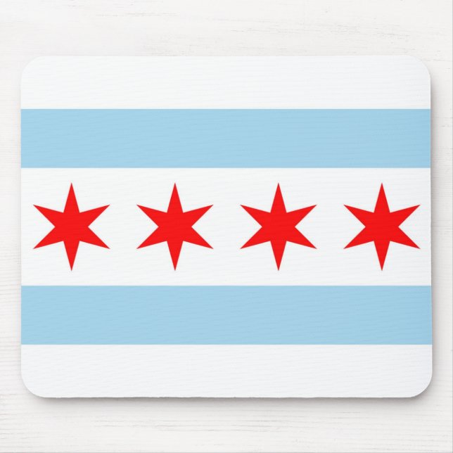 Mousepad with Flagga of Chicago - USA Musmatta (Framsidan)