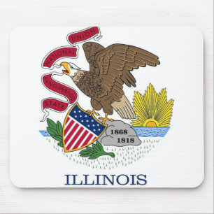 Mousepad with Flagga of Illinois State - USA Musmatta