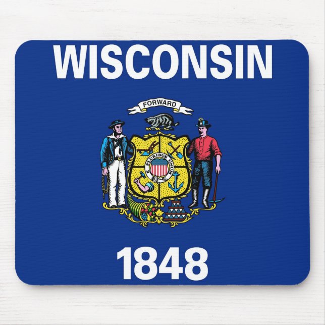 Mousepad with Flagga of Wisconsin State - USA Musmatta (Framsidan)