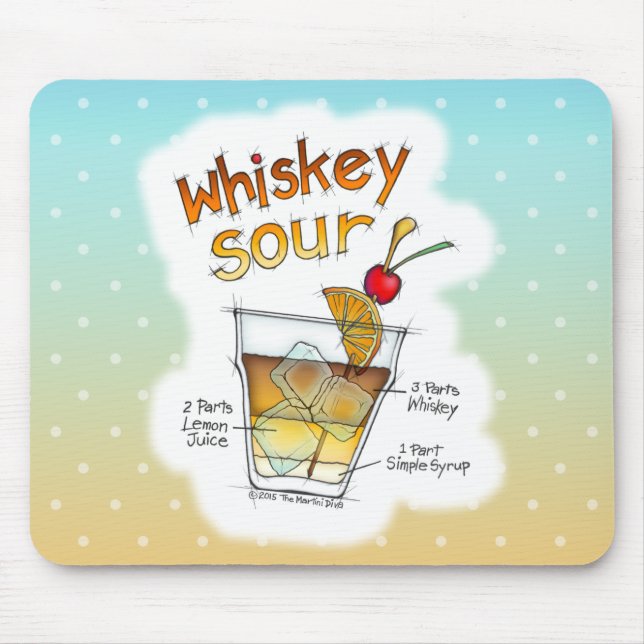MOUSEPADS - FÖR RECEPTCOCTAIL FÖR WHISKEY SUR MUSMATTA (Framsidan)