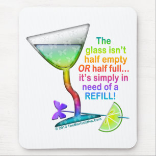 MOUSEPADS - GLAS HALF-FULLT MUSMATTA