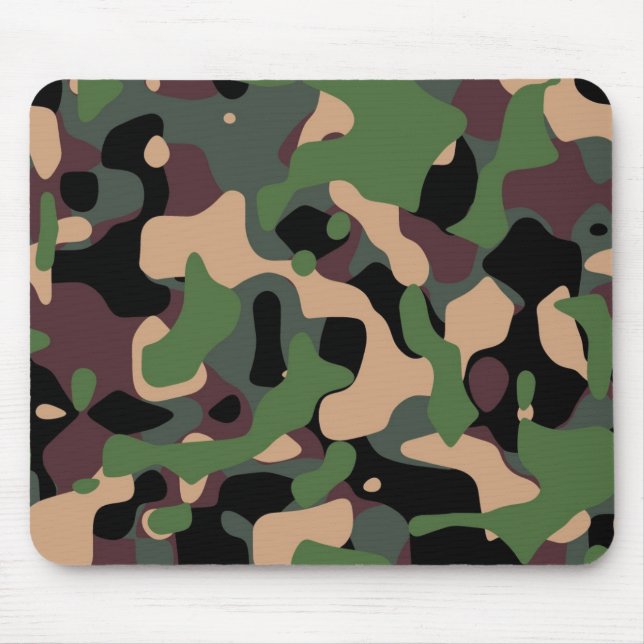 Mousepads med en militär kamouflagedesign musmatta (Framsidan)