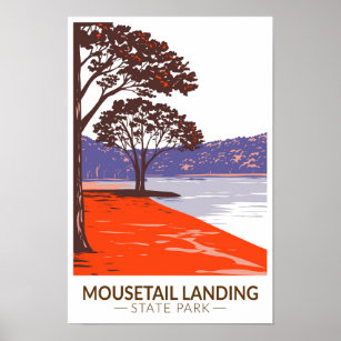 Mousetail Landing State Park Tennessee Vintage Poster