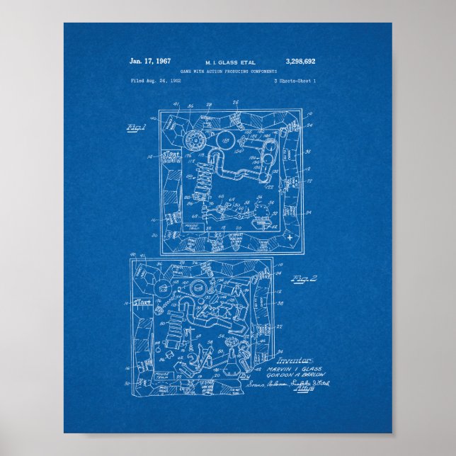 Mousetrap Board Game Patent - Blueprint Poster (Framsidan)