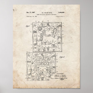 Mousetrap Board Game Patent - gammalt utseende Poster