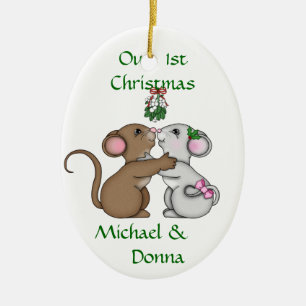 Mousey kärlekjul julgransprydnad keramik