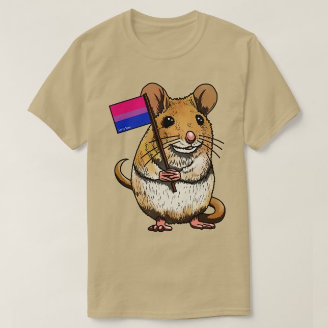 Mousie med Bi Flagga T Shirt (Design framsida)
