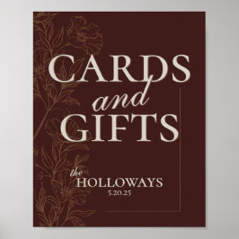 Mousse Brown Bröllop Möhippa-kort och presentkort Poster