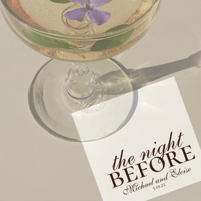 Mousse Brown natten före Bröllop Rehearsal Pappersservett (Modern Elegant Mousse Brown Wedding Suite Theme with options to personalize for your special day.)