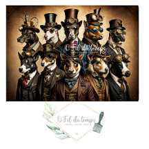 Mousseline Dogs Steampunk Hat Tissue paper