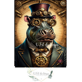 Mousseline Hippopotamus Steampunk Hat Tissue paper