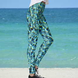 Mousserande Aqua Blue Vatten Glam Leggings