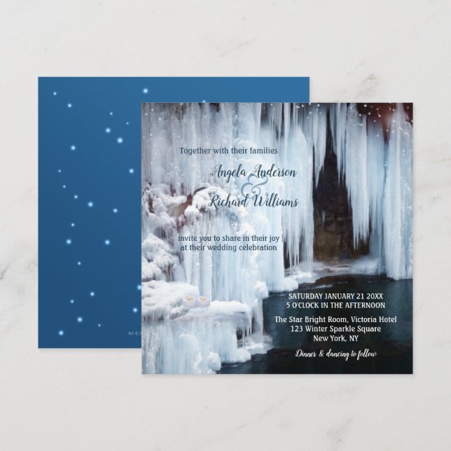Mousserande artiklar Inbjudan till vinter-bröllop (Fram/baksida)