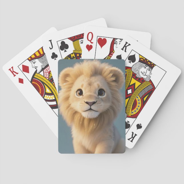 Mousserande Baby Lejona Kung Casinokort (Baksidan)