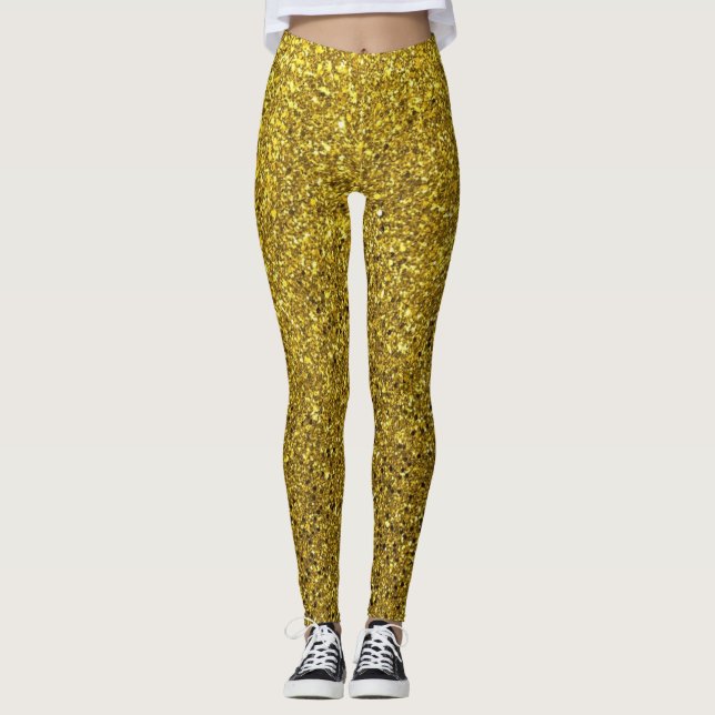Mousserande baljväxter från guld leggings (Framsida)