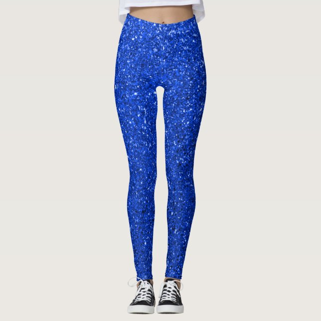 Mousserande blå baljväxter av Glitter Leggings (Framsida)
