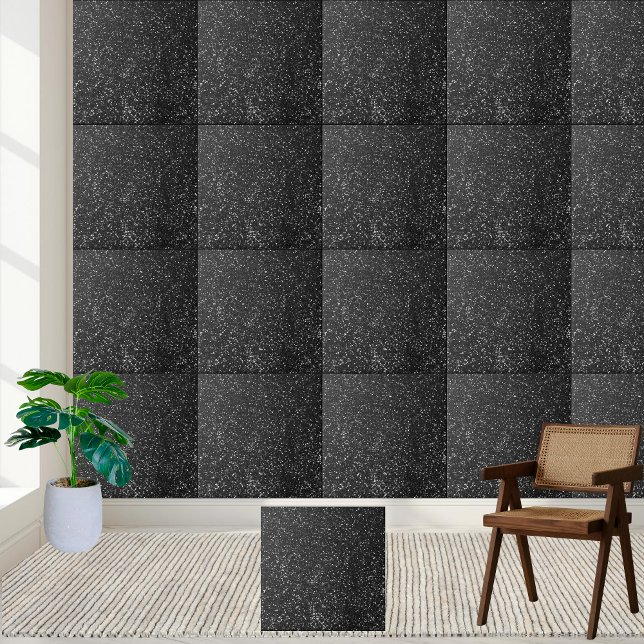 Mousserande Black Glitter Luxury Home Décor Kakelplatta (Sparkling Black Glitter Luxury Home Décor Ceramic Tile)