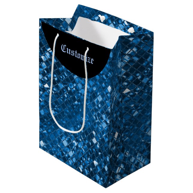 Mousserande Blue Mosaic Mönster Gift Bag (Framsidan Vinklad)
