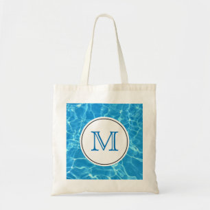 Mousserande Blue Swimming Bassäng Vatten Monogram Tygkasse