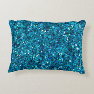 Mousserande Blue-Turquise Bling Prydnadskudde
