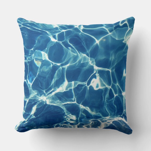 Mousserande Blue Vatten Kudde (Framsida)