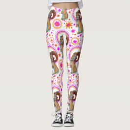 Mousserande bunny i Orange och Rosa Leggings
