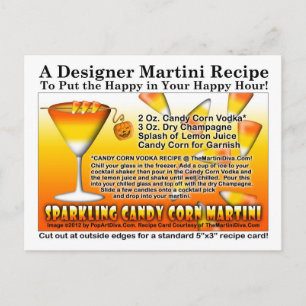Mousserande Candy corn Martini Recipe-vykort Vykort