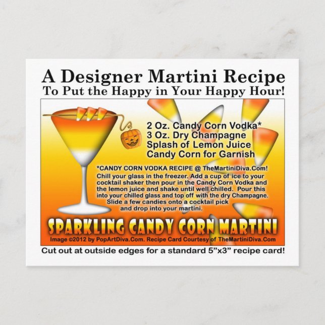 Mousserande Candy corn Martini Recipe-vykort Vykort (Framsida)