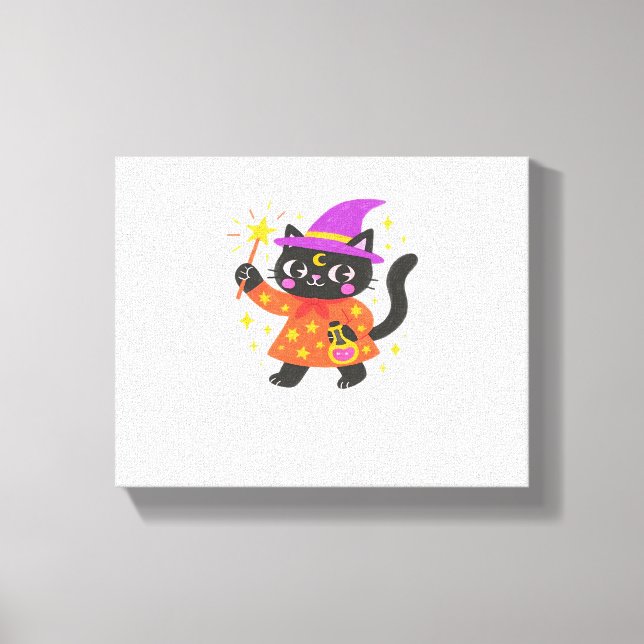 Mousserande Celestial Kattunge Witch Classic T-Shi Canvastryck (Framsida)